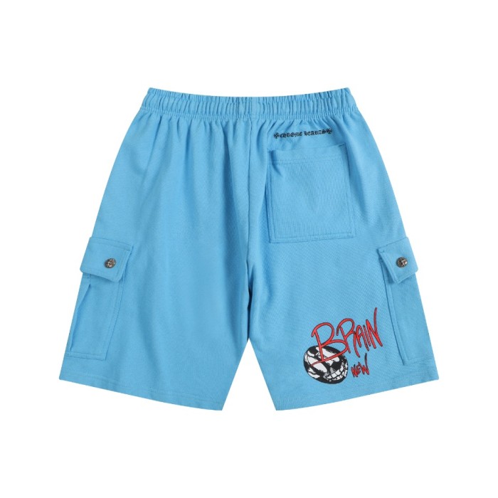 NIGO Chrome Hearts Men's Summer Graffiti Monogram Printed Mid Rise Straight Leg Casual Tie Shorts #nigo75587
