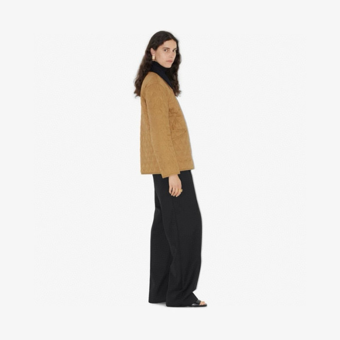 NIGO Burberry Women's Autumn and Winter Solid Color Splicing Lapel Loose Single Breasted Long Sleeve Jacket #nigo75566