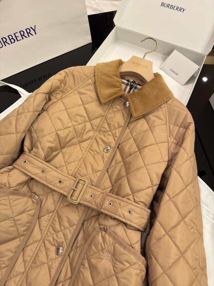 NIGO Burberry Women's Autumn And Winter Solid Color Single Breasted Lapel Drawstring Waist Long Sleeved Jacket #nigo75567