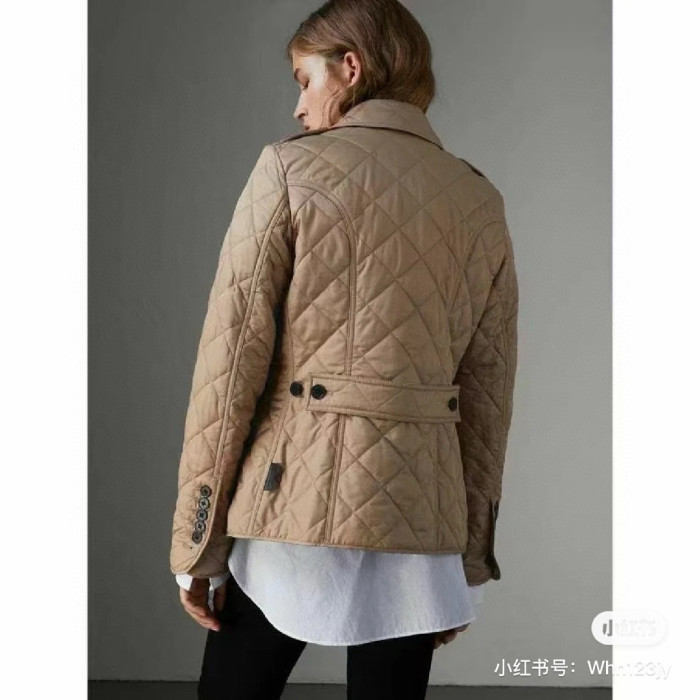 NIGO Burberry Women's Autumn and Winter Solid Color Quilted Design Single Breasted Lapel Long Sleeve Jacket #nigo75565
