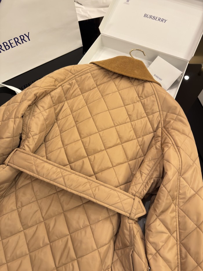 NIGO Burberry Women's Autumn And Winter Solid Color Single Breasted Lapel Drawstring Waist Long Sleeved Jacket #nigo75567