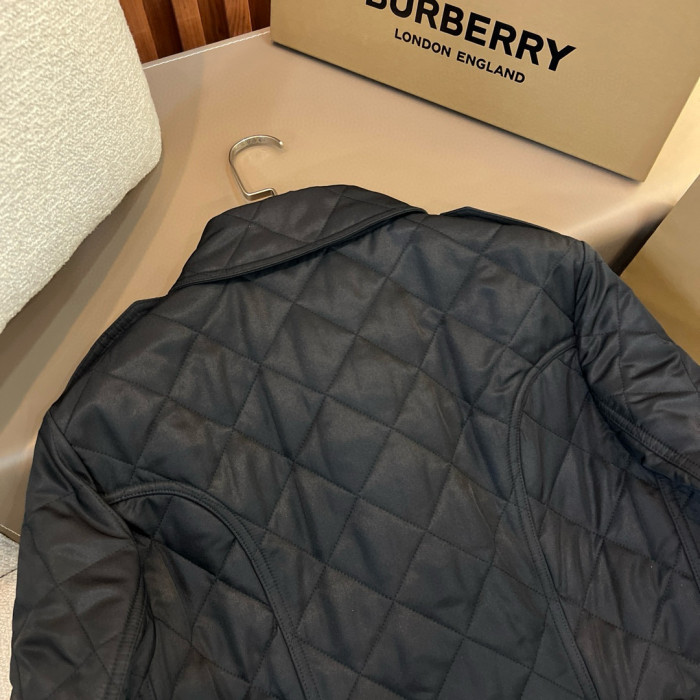 NIGO Burberry Women's Autumn and Winter Solid Color Quilted Design Single Breasted Lapel Long Sleeve Jacket #nigo75565