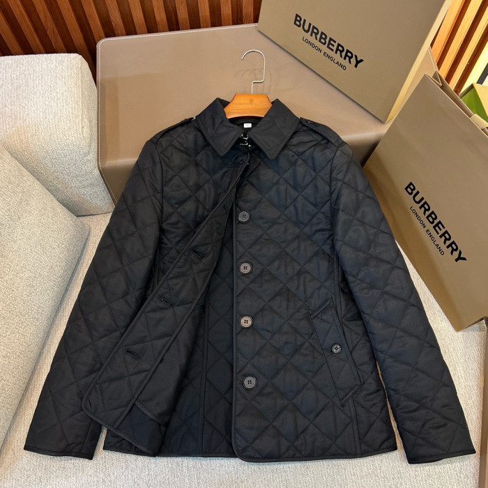 NIGO Burberry Women's Autumn and Winter Solid Color Quilted Design Single Breasted Lapel Long Sleeve Jacket #nigo75565