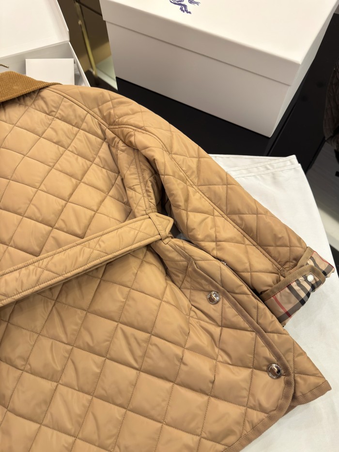 NIGO Burberry Women's Autumn And Winter Solid Color Single Breasted Lapel Drawstring Waist Long Sleeved Jacket #nigo75567