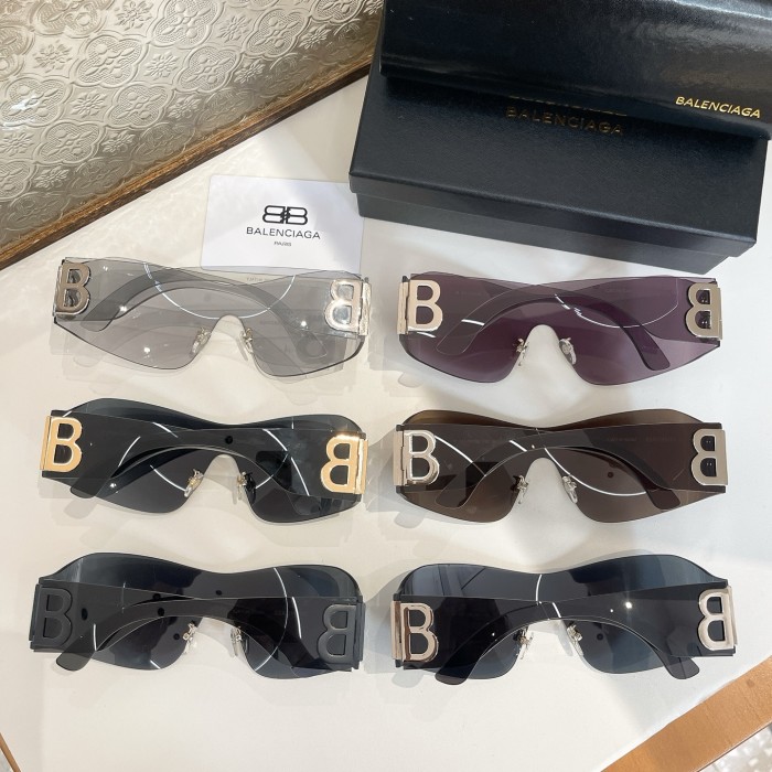 NIGO Balenciaga Women's Solid Color Lens Legs Logo Print Irregular Shape Sunglasses Eyeglasses Glasses #nigo75575
