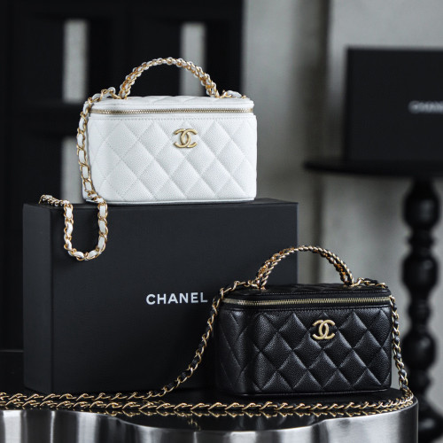 NIGO Chanel Women's Solid Color Chain Shoulder Grain Embossed Calfskin Box Bag Tote Shoulder Bags #nigo75595
