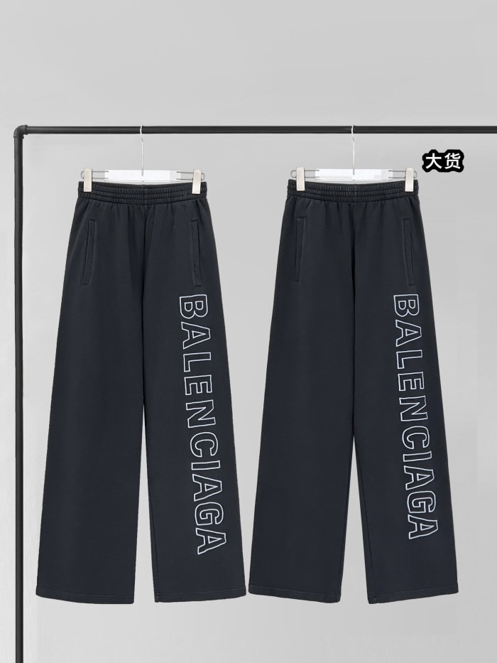 NIGO Balenciaga Men's And Women's Spring And Autumn Solid Color Embroidery Letter Print Elastic Waist Casual Sweatpants Pants #nigo75615