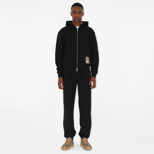 NIGO Burberry Men's Spring and Autumn Plaid Label Cotton Zipper Hooded Long Sleeve Sweatshirt Jacket Casual Elastic Waist Pants Set Suit #nigo75593