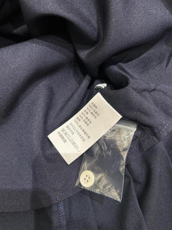 NIGO MiuMiu Women's Summer Solid Color Logo Embroidery Pleated Fine Sister Mini Short Sleeve Dress Short Dress #nigo75582