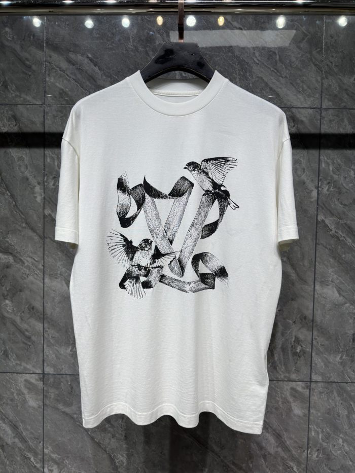Louis Vuitton Loose Cotton Printed Short Sleeved T-Shirt #nigo21716