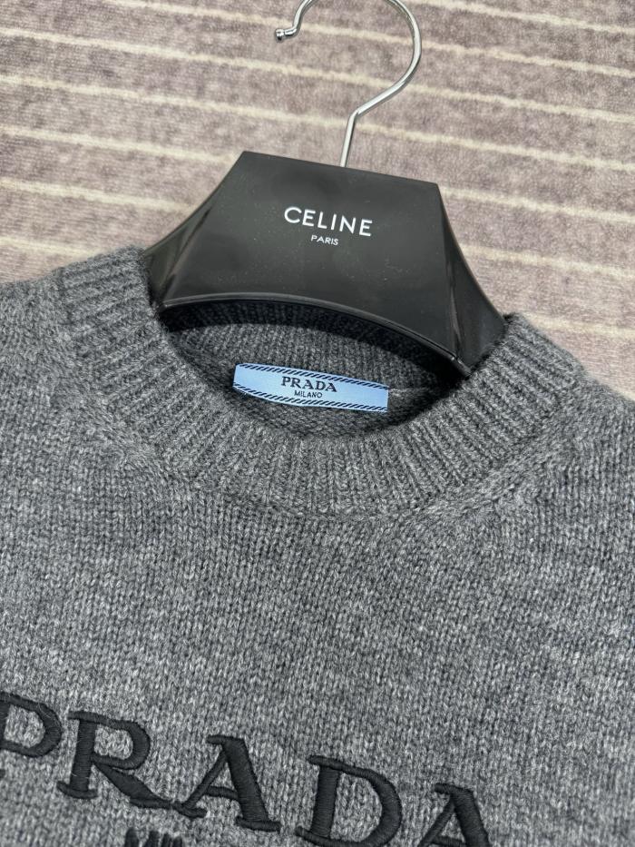 NIGO Prada Women's Summer Solid Color Logo Print Round Neck Wool Knit Short Sleeve Sweater T-Shirt #nigo75581