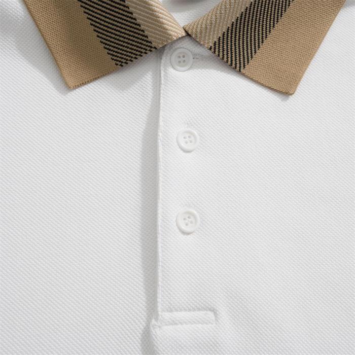NIGO Burberry Men's Summer Check Printed Polo Neck Solid Color Casual Short Sleeve T-Shirt #nigo75622