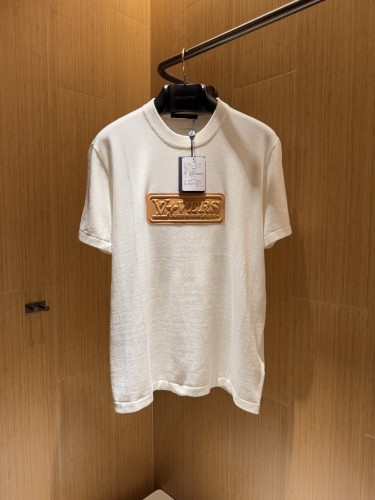 NIGO Louis Vuitton Men's Summer Leather Applique Solid Color Cotton Round Neck Short Sleeve T-Shirt #nigo75636