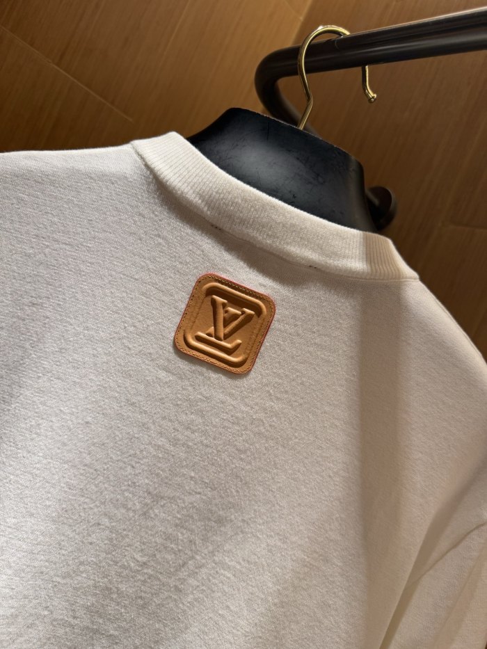 NIGO Louis Vuitton Men's Summer Leather Applique Solid Color Cotton Round Neck Short Sleeve T-Shirt #nigo75636