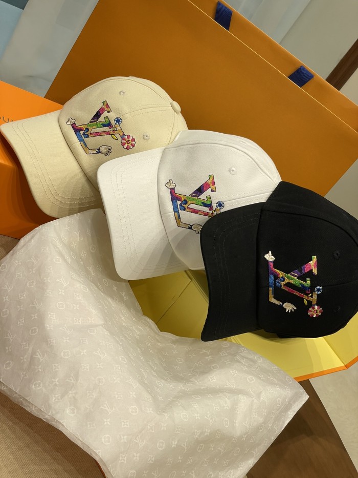 NIGO Louis Vuitton Men's and Women's Colorful Embroidered Logo Printed Solid Color Duck Tongue Cap Hat #nigo75641