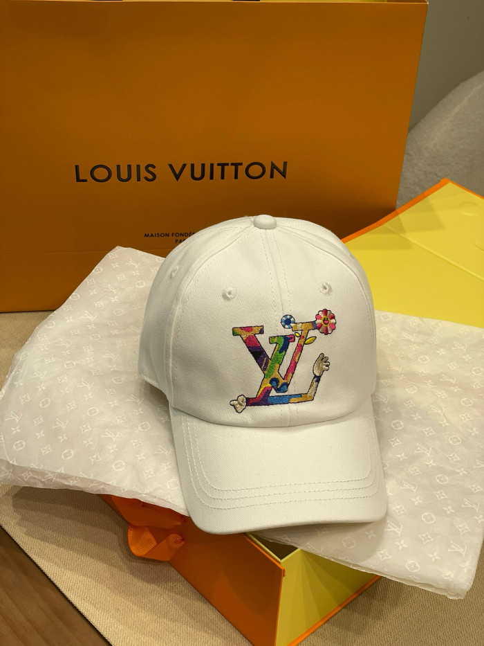 NIGO Louis Vuitton Men's and Women's Colorful Embroidered Logo Printed Solid Color Duck Tongue Cap Hat #nigo75641