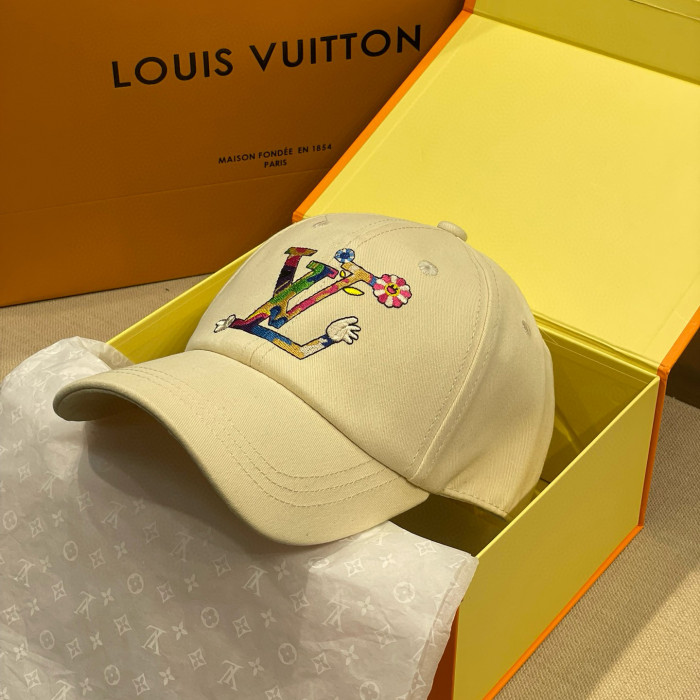NIGO Louis Vuitton Men's and Women's Colorful Embroidered Logo Printed Solid Color Duck Tongue Cap Hat #nigo75641