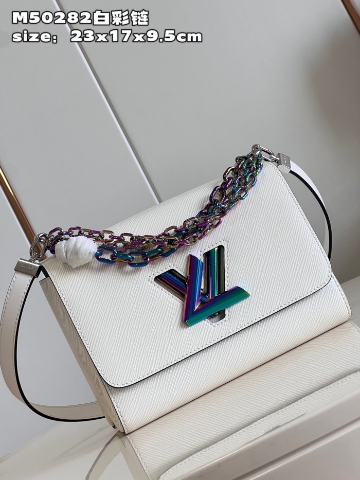 NIGO Louis Vuitton TWIST Women's Solid Color Detachable Adjustable Lock Closure Leather Quilted Cowhide Shoulder Crossbody Bag Bags #nigo75649