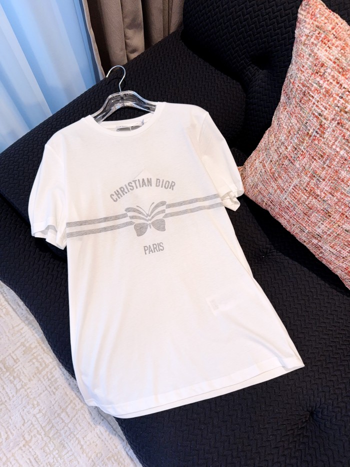 NIGO DIOR Women's Summer Round Neck Bee Pattern Printed Solid Color Cotton Short Sleeve T-Shirt #nigo75631