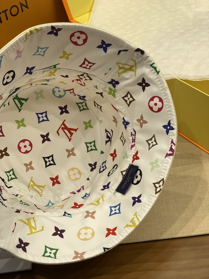 NIGO Louis Vuitton Men's And Women's Colorful Letters Embroidered Printed Cotton Reversible Fisherman's Hat Cap #nigo75642
