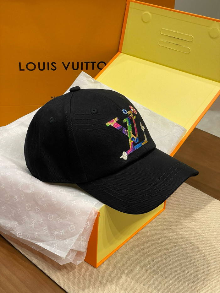 NIGO Louis Vuitton Men's and Women's Colorful Embroidered Logo Printed Solid Color Duck Tongue Cap Hat #nigo75641