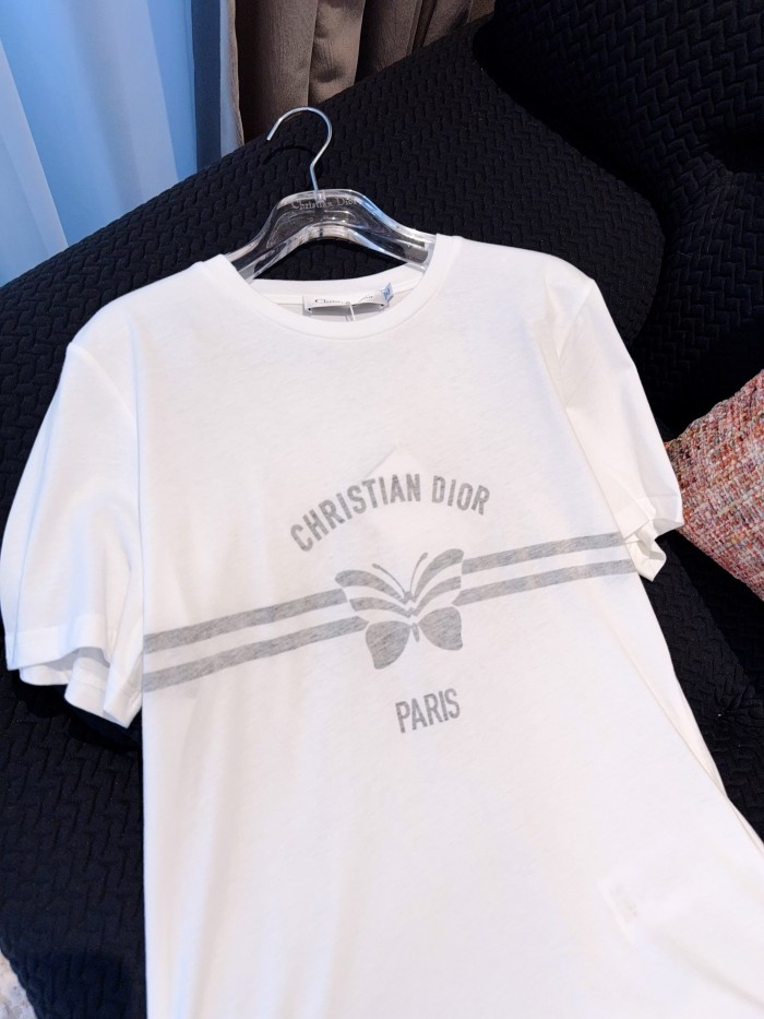 NIGO DIOR Women's Summer Round Neck Bee Pattern Printed Solid Color Cotton Short Sleeve T-Shirt #nigo75631