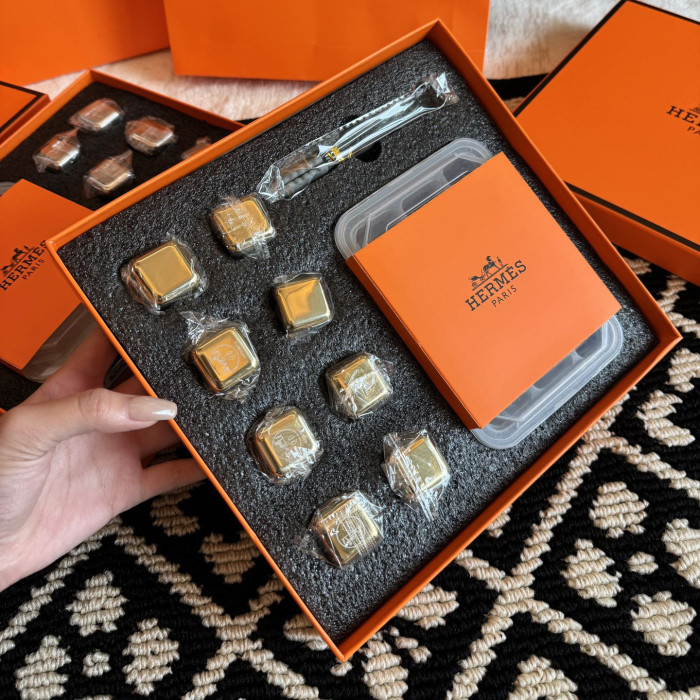 NIGO Hermes Monogrammed Solid Color Stainless Steel Ice Cube Gift Set #nigo75629