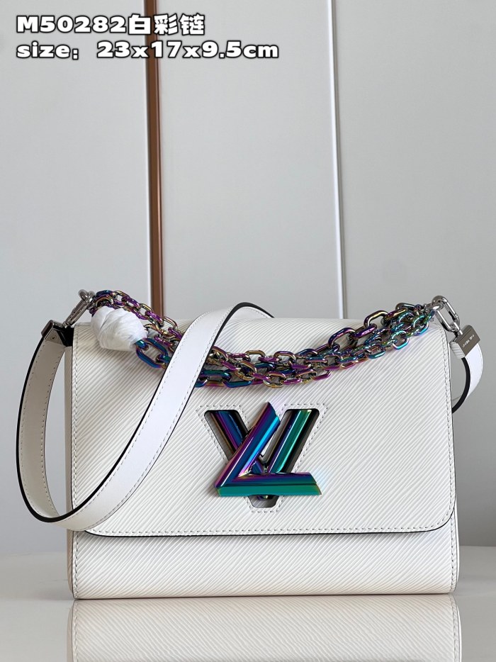 NIGO Louis Vuitton TWIST Women's Solid Color Detachable Adjustable Lock Closure Leather Quilted Cowhide Shoulder Crossbody Bag Bags #nigo75649