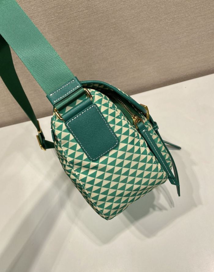 NIGO Prada Women's Monogram Printed Classic Triangle Logo Recycled Nylon with Cow Leather Shoulder Bag Bags #nigo75665