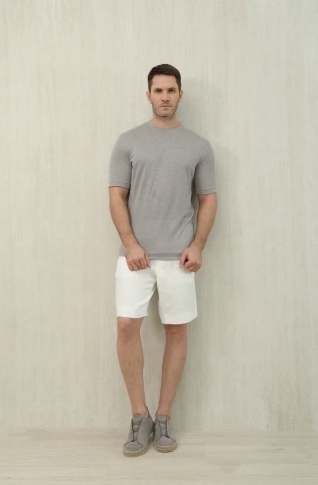 NIGO Ermenegildo Zegna Men's Summer Mid Waist Straight Solid Color Linen Casual Shorts Ngvp #nigo1234