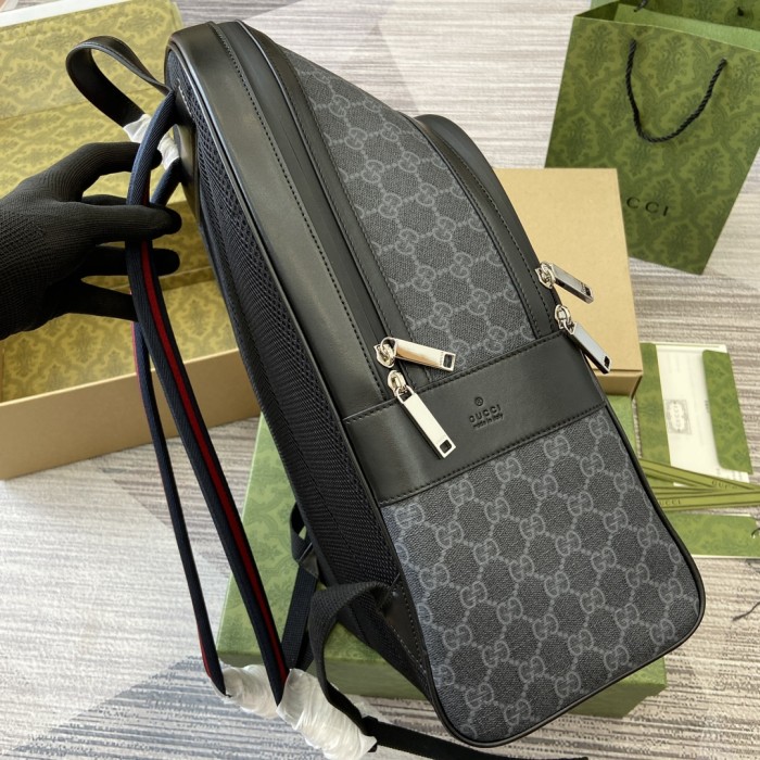 NIGO Gucci Men's Solid Color Adjustable Shoulder Strap Zipper Closure Canvas Quilted Leather Shoulder Bag Backpacks Bags #nigo75654