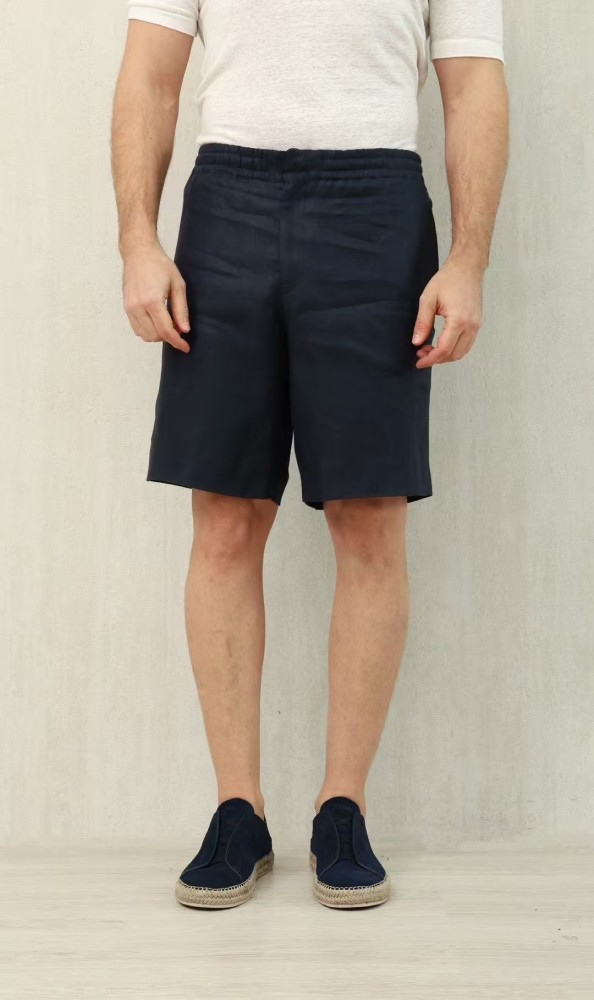 NIGO Ermenegildo Zegna Men's Summer Mid Waist Straight Solid Color Linen Casual Shorts Ngvp #nigo1234
