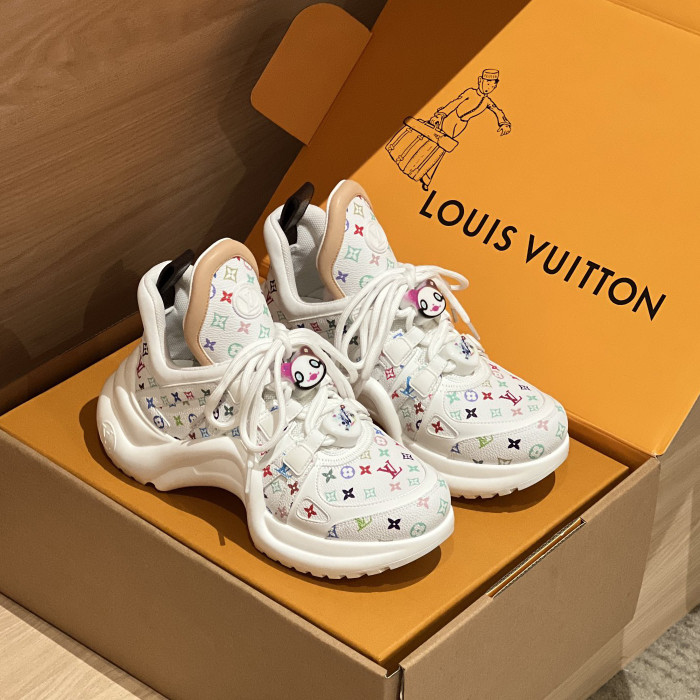 NIGO Louis Vuitton Archlight Women's Fall/Winter Leather Lace Up Low Top Casual Sneakers Shoes #nigo75657