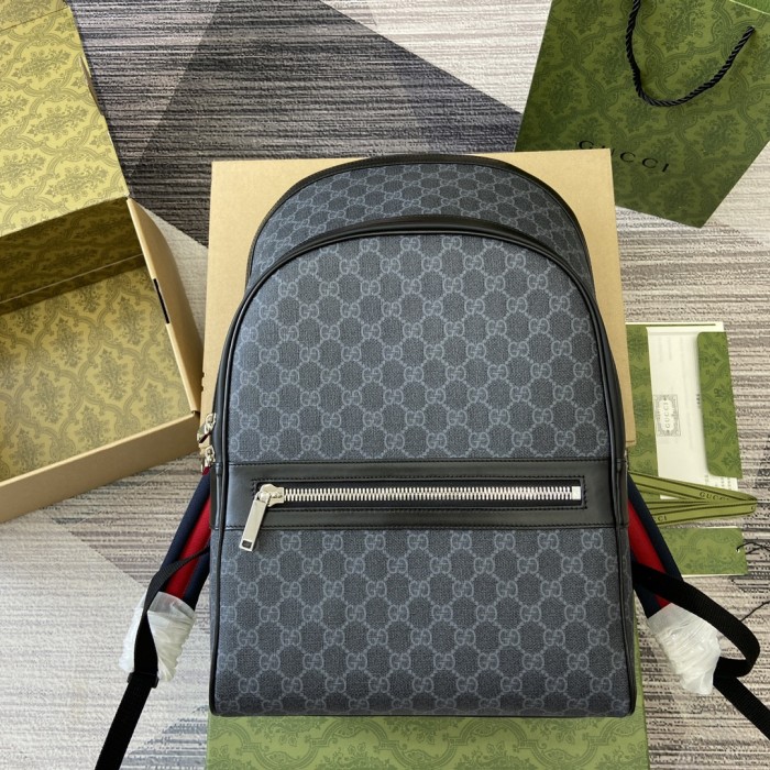 NIGO Gucci Men's Solid Color Adjustable Shoulder Strap Zipper Closure Canvas Quilted Leather Shoulder Bag Backpacks Bags #nigo75654