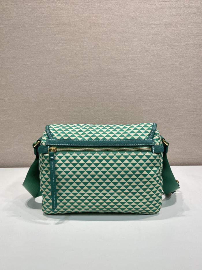 NIGO Prada Women's Monogram Printed Classic Triangle Logo Recycled Nylon with Cow Leather Shoulder Bag Bags #nigo75665