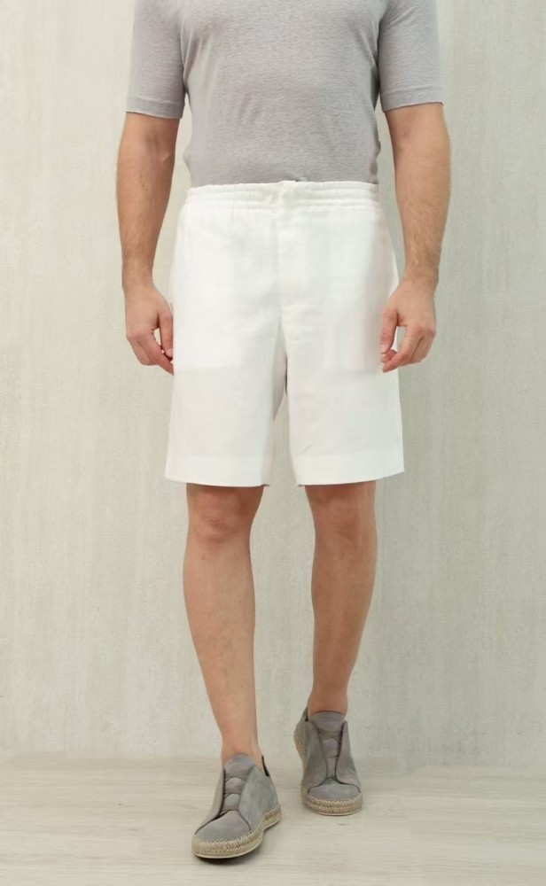 NIGO Ermenegildo Zegna Men's Summer Mid Waist Straight Solid Color Linen Casual Shorts Ngvp #nigo1234