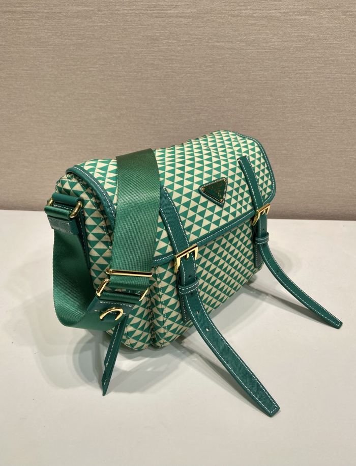 NIGO Prada Women's Monogram Printed Classic Triangle Logo Recycled Nylon with Cow Leather Shoulder Bag Bags #nigo75665