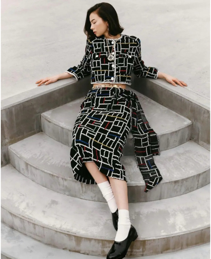 NIGO Chanel Women's Spring And Autumn Color Blocking Check Embroidery Tweed Short Jacket Ngvp #nigo1233