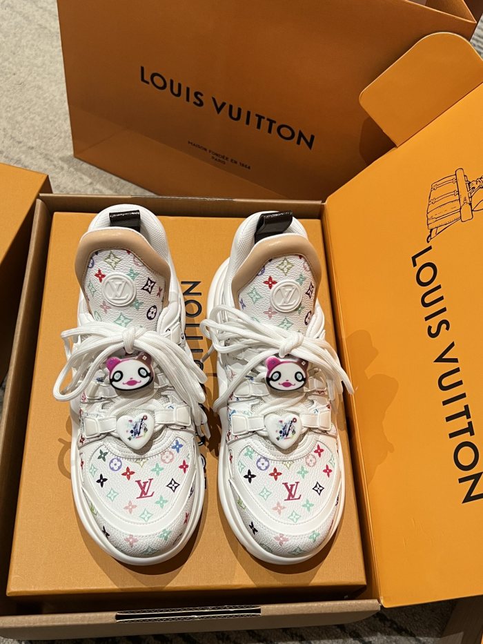 NIGO Louis Vuitton Archlight Women's Fall/Winter Leather Lace Up Low Top Casual Sneakers Shoes #nigo75657