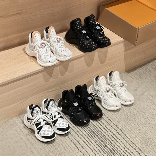 NIGO Louis Vuitton Archlight Women's Fall/Winter Leather Lace Up Low Top Casual Sneakers Shoes #nigo75657
