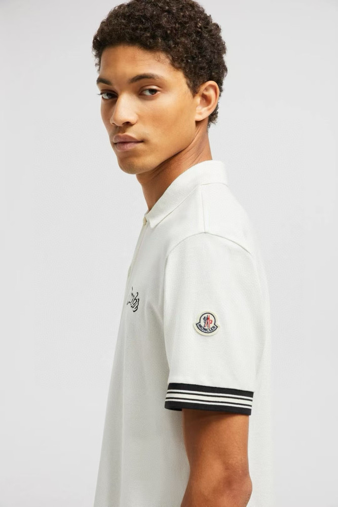 NIGO Moncler Men's Summer Embroidered Letter Print Polo Neck Solid Color Short Sleeve T-Shirt #nigo75655