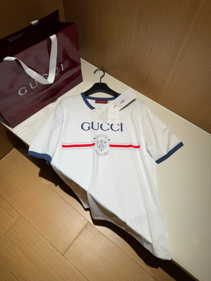 NIGO Gucci Women's Summer Solid Color Letter Printed Plain Knit Round Neck Short Sleeve T-Shirt #nigo75653