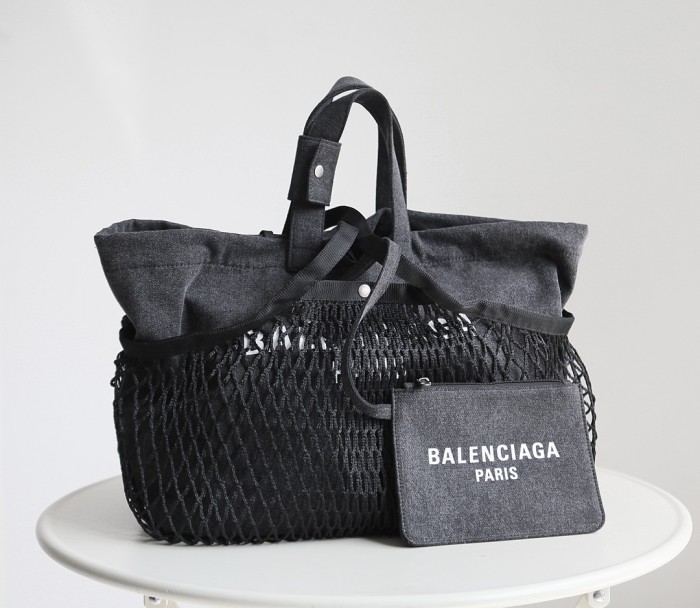 NIGO Balenciaga Women's Monogrammed Printed Drawstring Closure Mesh Pocket Tote Bag Bags #nigo75669