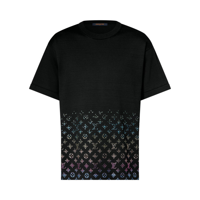 NIGO Louis Vuitton Men's Summer Colorful Diamond Letters Gradient Pattern Solid Color Round Neck Short Sleeve T-shirt #nigo75656