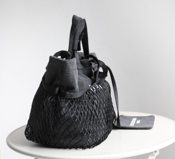 NIGO Balenciaga Women's Monogrammed Printed Drawstring Closure Mesh Pocket Tote Bag Bags #nigo75669
