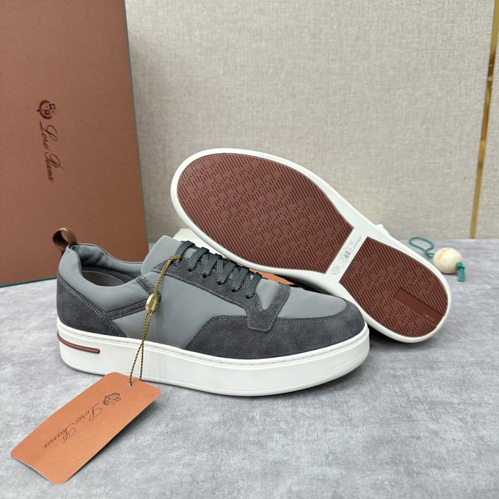 NIGO Loro Piana Men's All-season Comfortable and Versatile Color-block Suede and Leather Round-toe Low-top Lace-up Sneakers Shoes #nigo75698