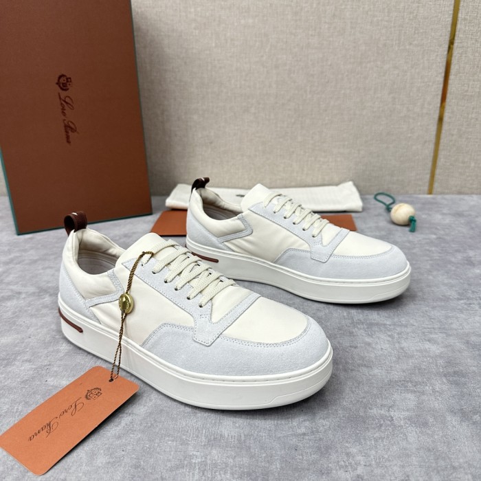 NIGO Loro Piana Men's All-season Comfortable and Versatile Color-block Suede and Leather Round-toe Low-top Lace-up Sneakers Shoes #nigo75698