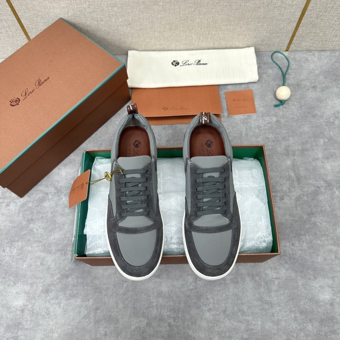 NIGO Loro Piana Men's All-season Comfortable and Versatile Color-block Suede and Leather Round-toe Low-top Lace-up Sneakers Shoes #nigo75698