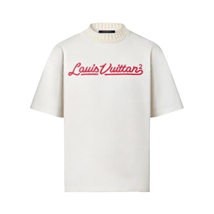 NIGO Louis Vuitton Men's And Women's Summer Logo Letters Embroidered Round Neck Short Sleeve T-shirt #nigo75694