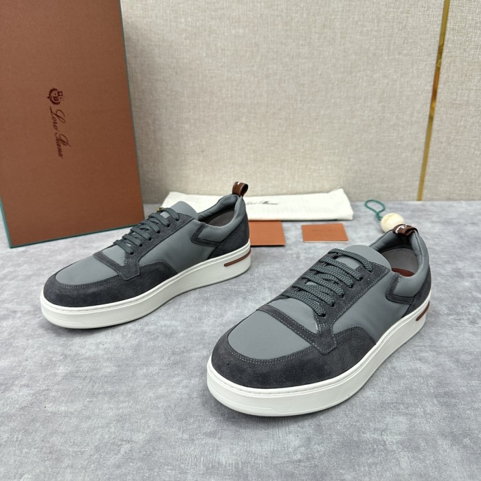 NIGO Loro Piana Men's All-season Comfortable and Versatile Color-block Suede and Leather Round-toe Low-top Lace-up Sneakers Shoes #nigo75698